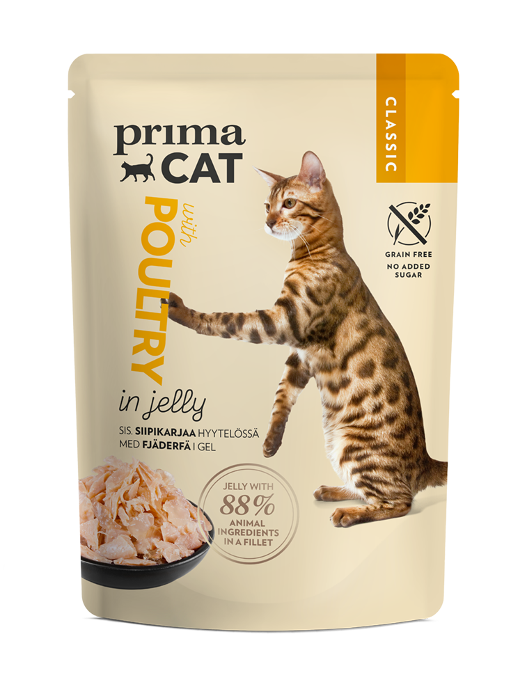 PrimaCat Classic - viljaton ja lihaisa kissan märkäruoka ilman sokeria